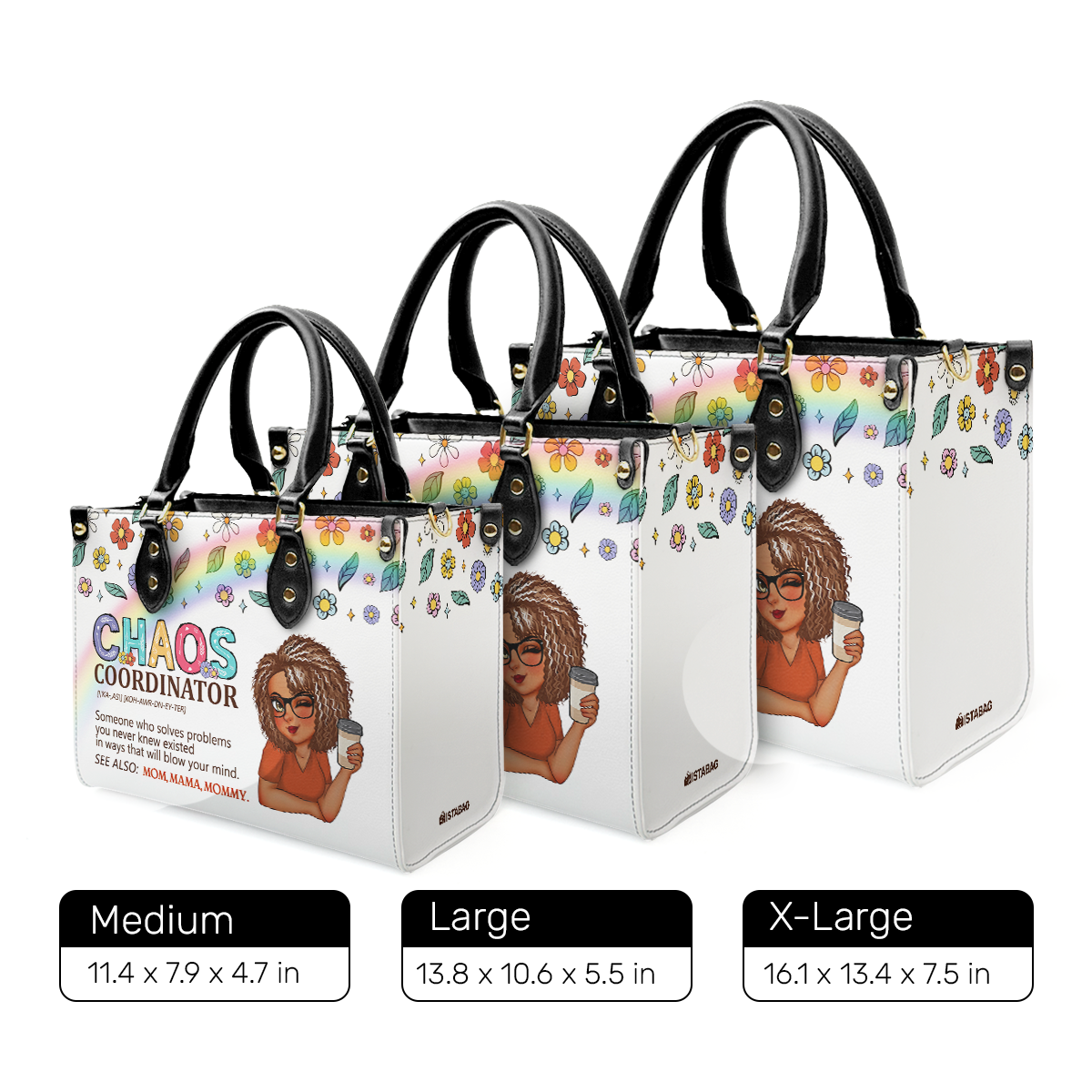 Mom Grandma Chaos Coordinator - Personalized Leather Handbag SBLHBLM2240D
