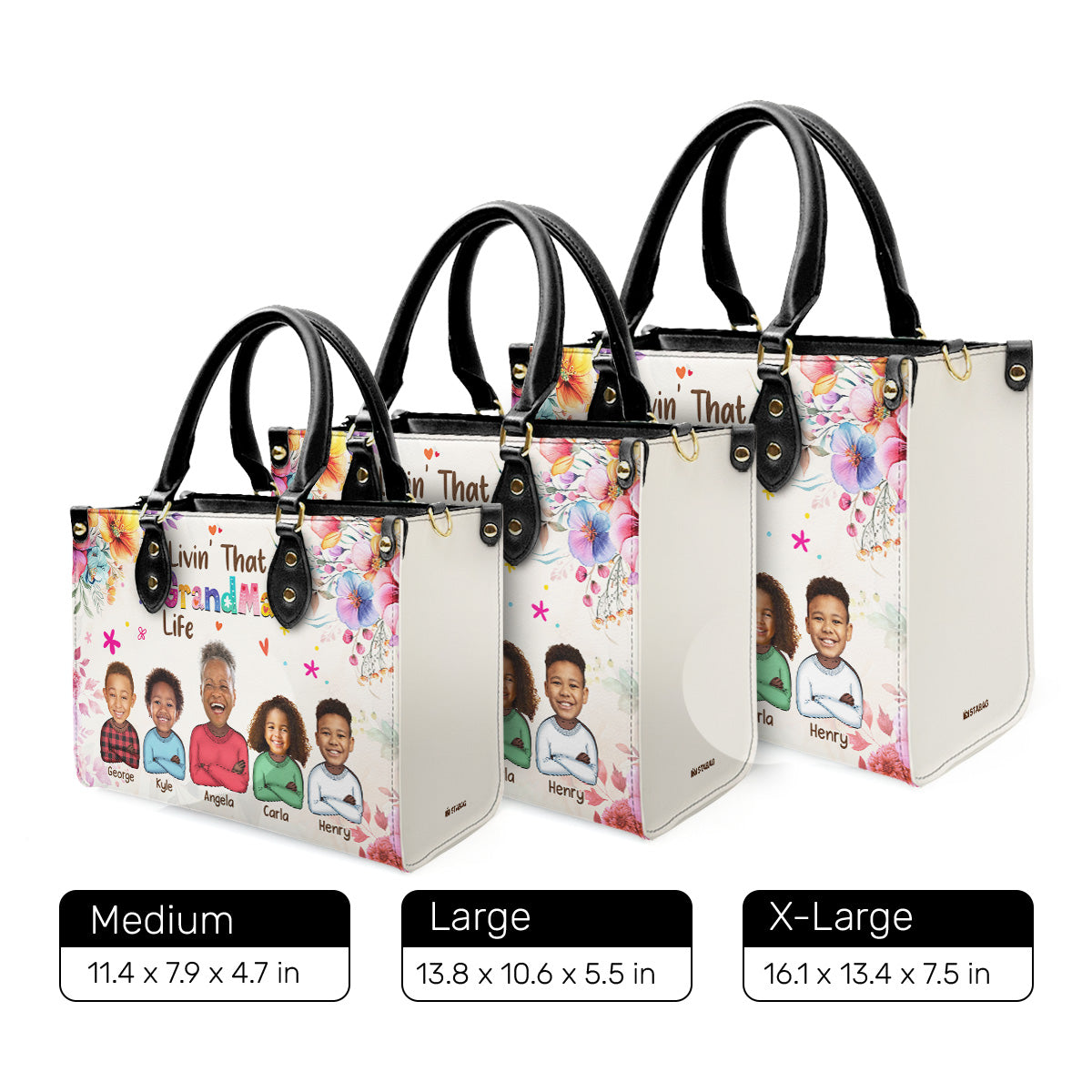 Livin That Mom Life - Personalized Leather Handbag SBLHBLTN2345D