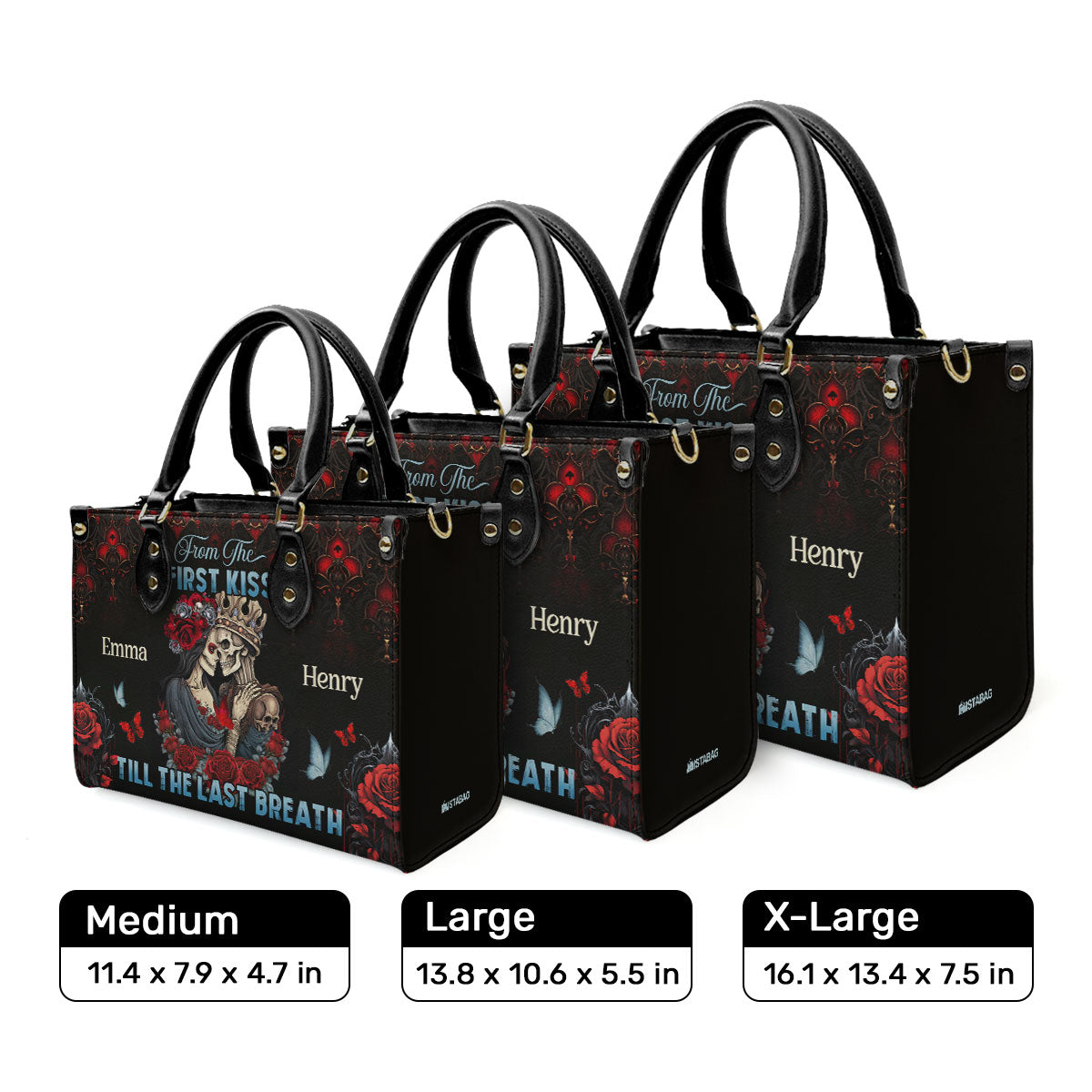 From The First Kiss Till The Last Breath - Personalized Leather Handbag MB70