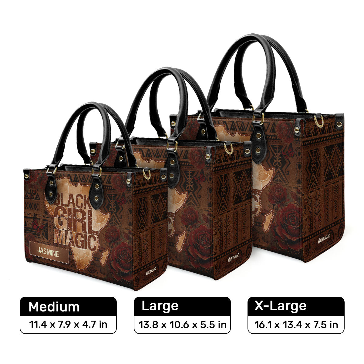 Black Girl Magic - Personalized Leather Handbag MB69