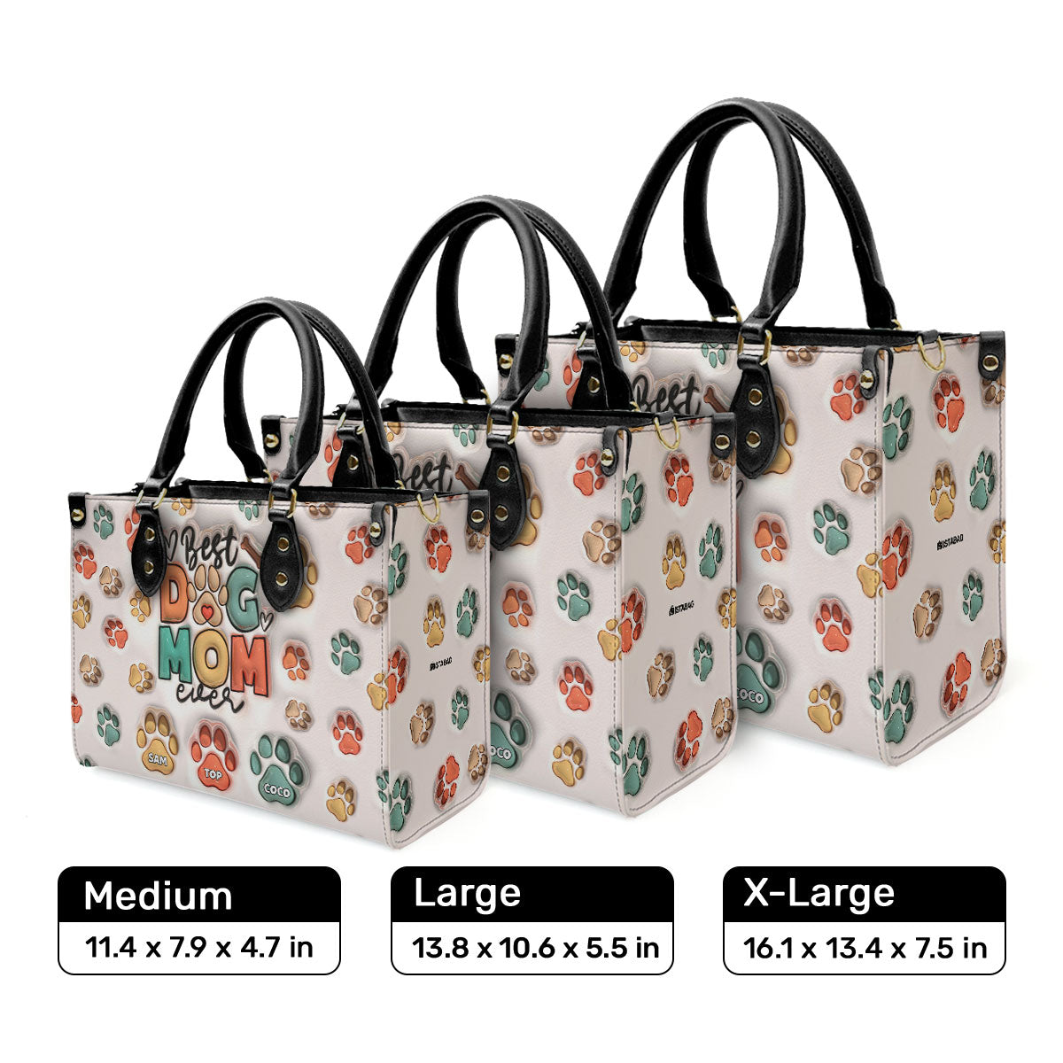 Best Dog Mom Ever - Personalized Leather Handbag STB225