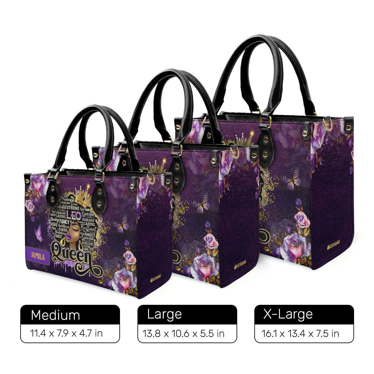 Zodiac Queen - Personalized Leather Handbag SBLHBLM1384L