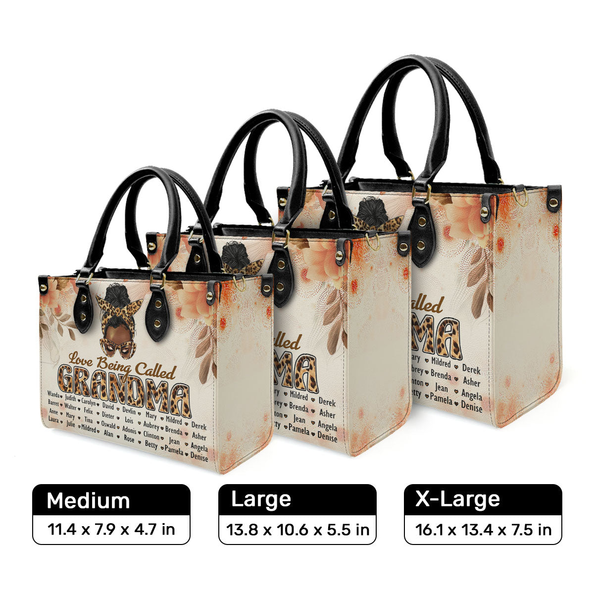 Love Being Called Grandma - Personalized Leather Handbag MB99