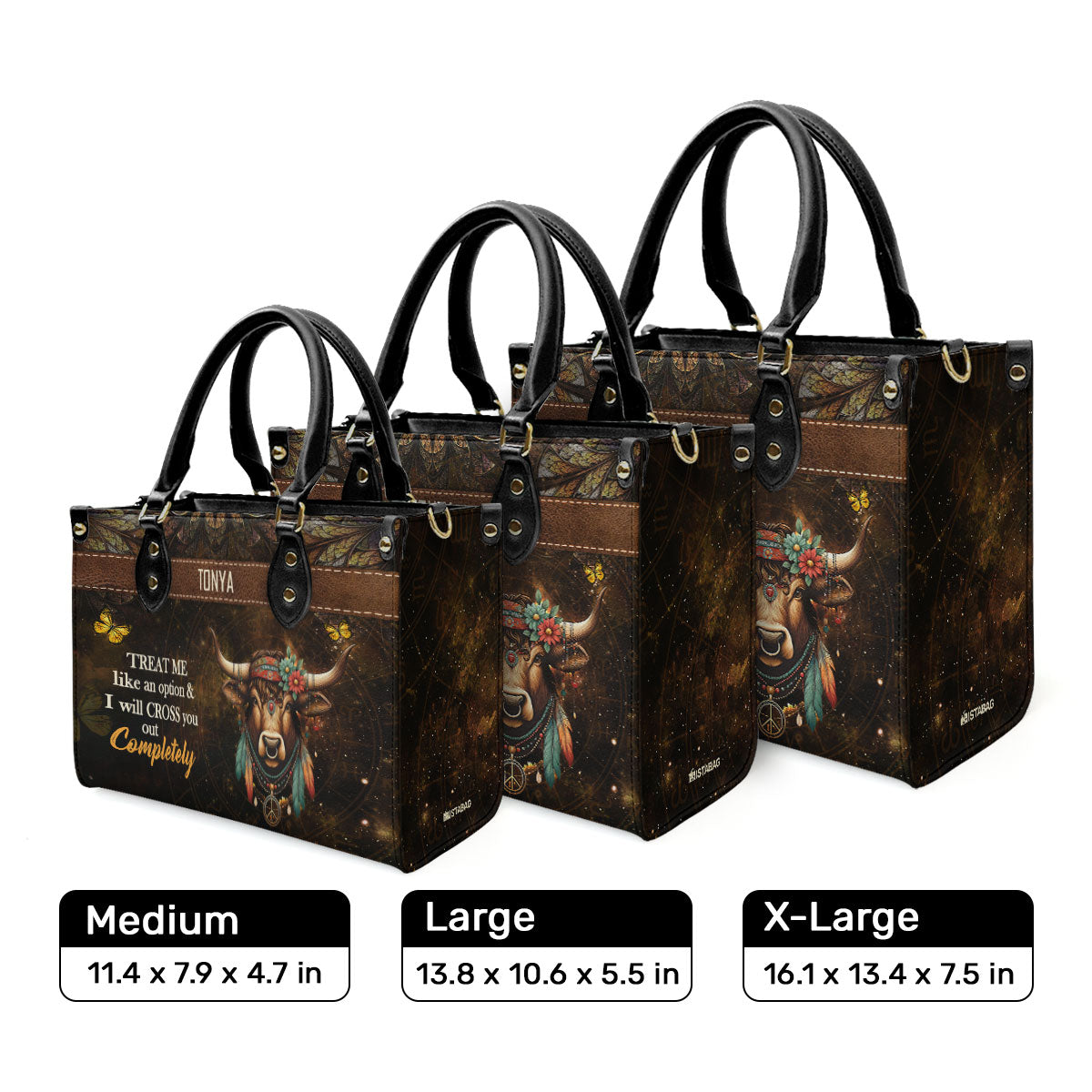 Zodiac Signs - Bohemian Personalized Leather Handbag SBHN04