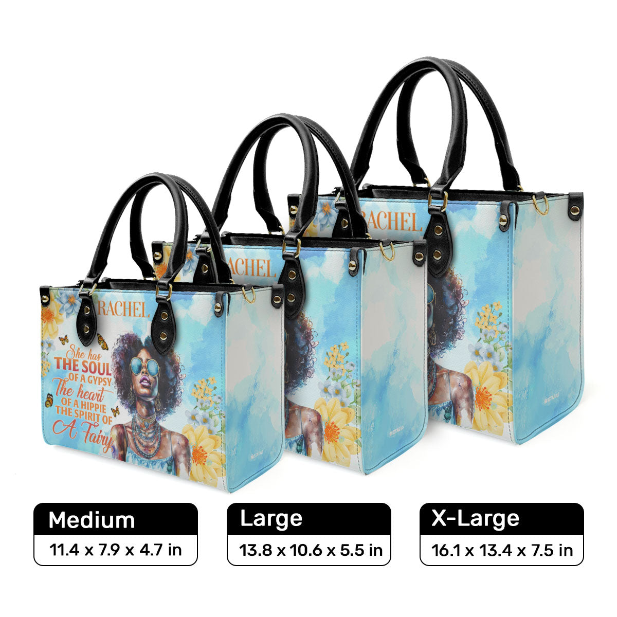 She Has The Soul Of A Gypsy - Personalized Leather Handbag SBN07