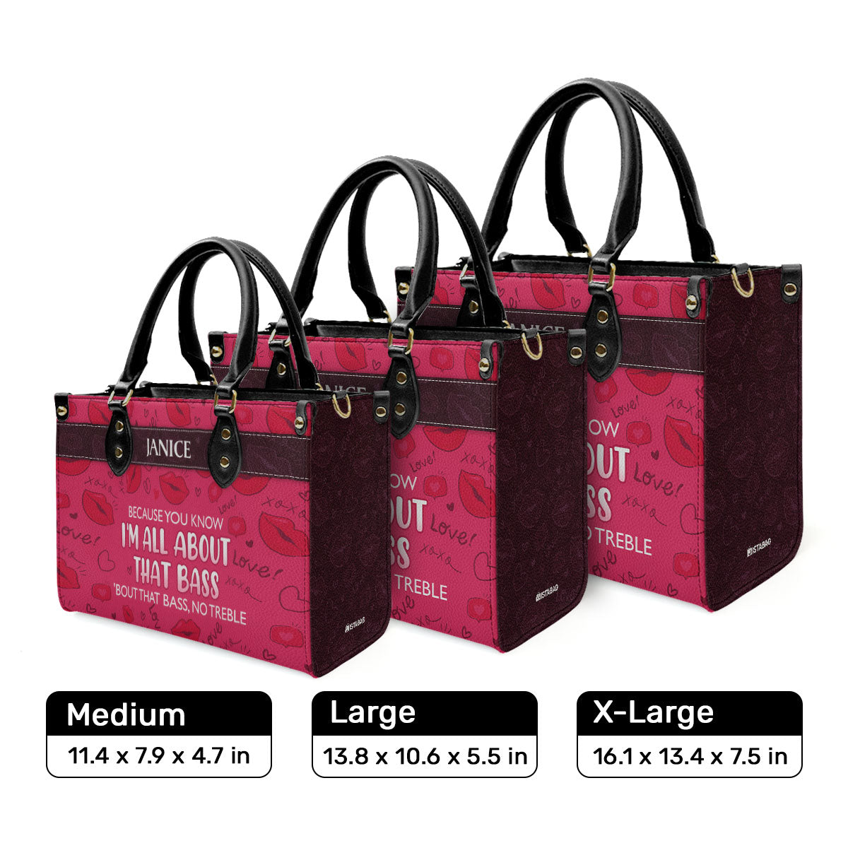 All About That Bass - Personalized Leather Handbag SB189