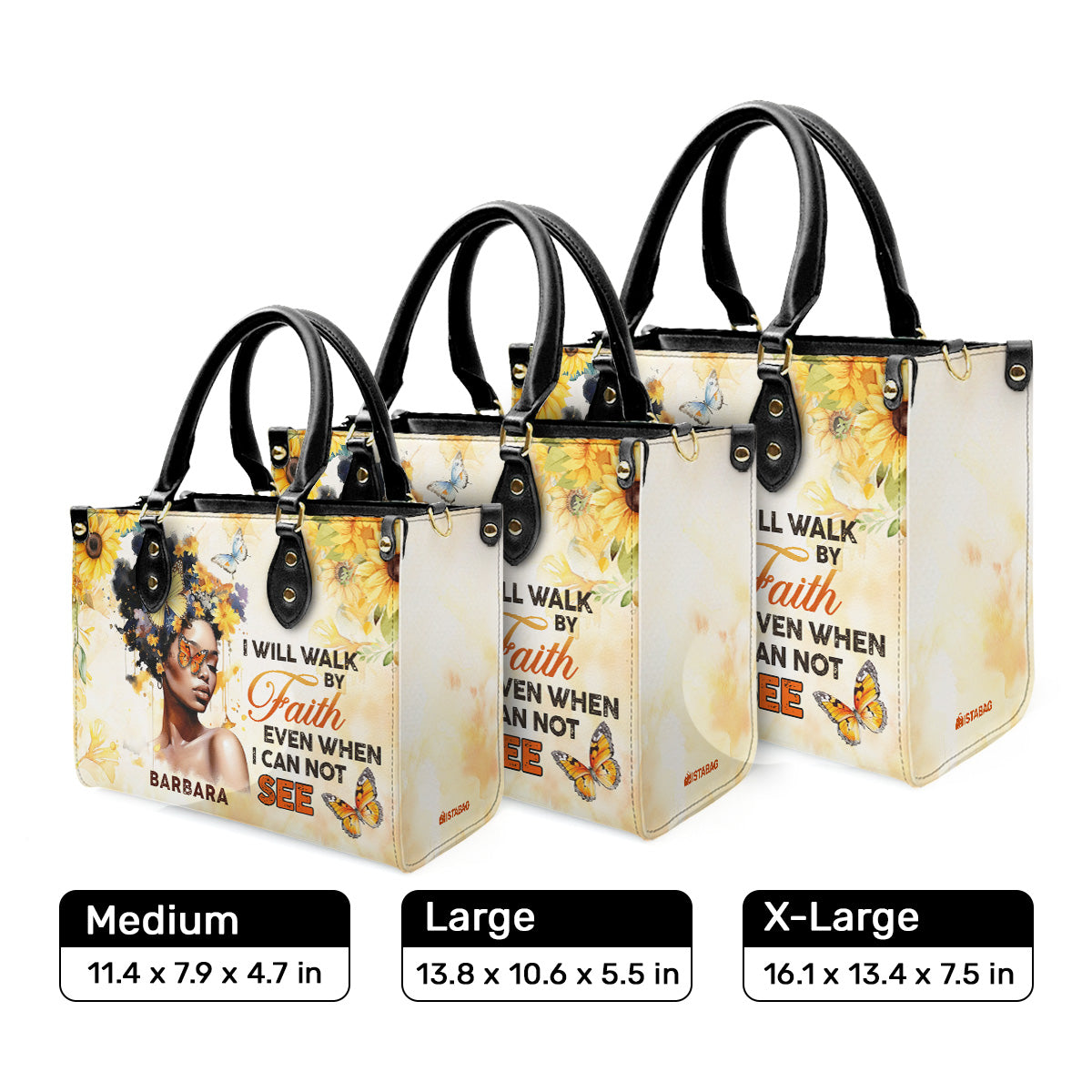 I Will Walk By Faith - Personalized Leather Handbag SBLHBLTU2799L