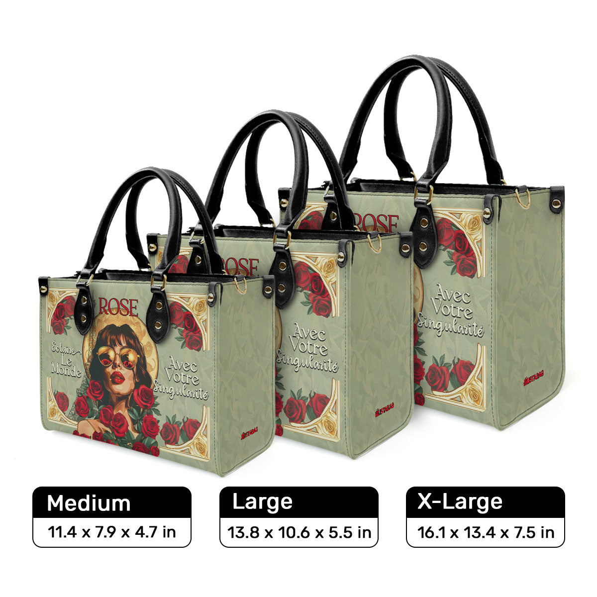 Eclaire Le Monde Avec Ta Singularite - Personalized Leather Hand Bag SBLHBT66