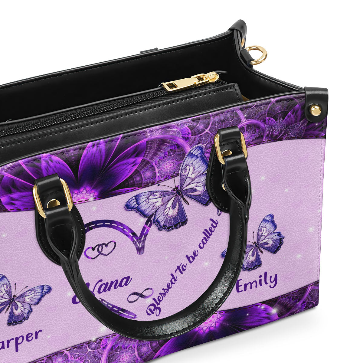 Blessed To Be Called Grandma Personalized Leather Handbag MS100