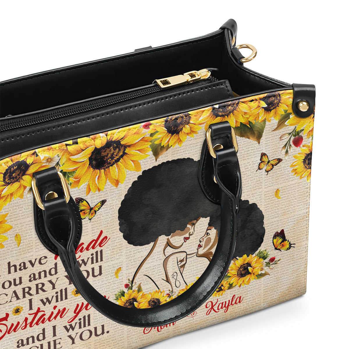 Isaiah 46:4 - Personalized Leather Handbag MB35