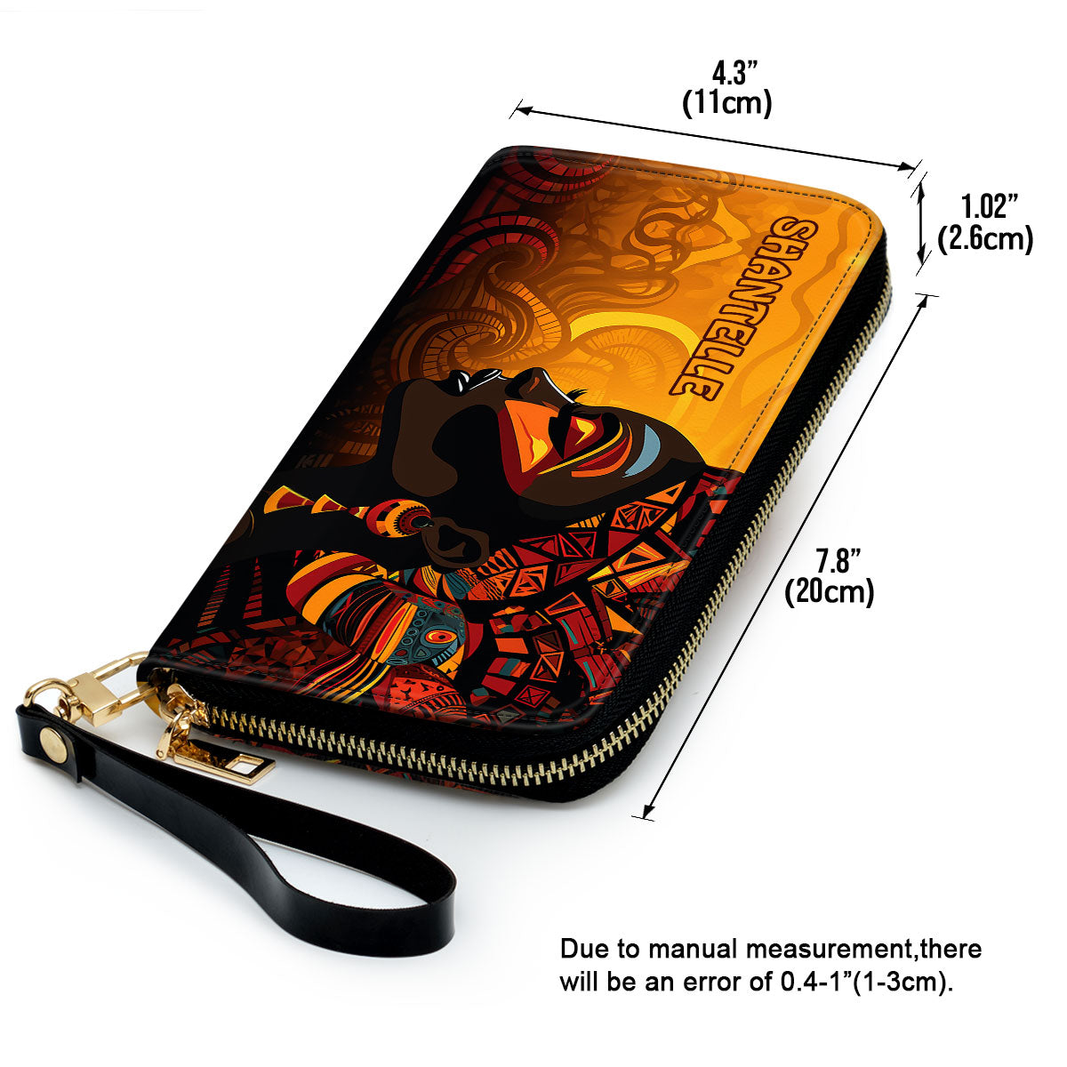African Culture- Personalized Leather Clutch Purse SB102