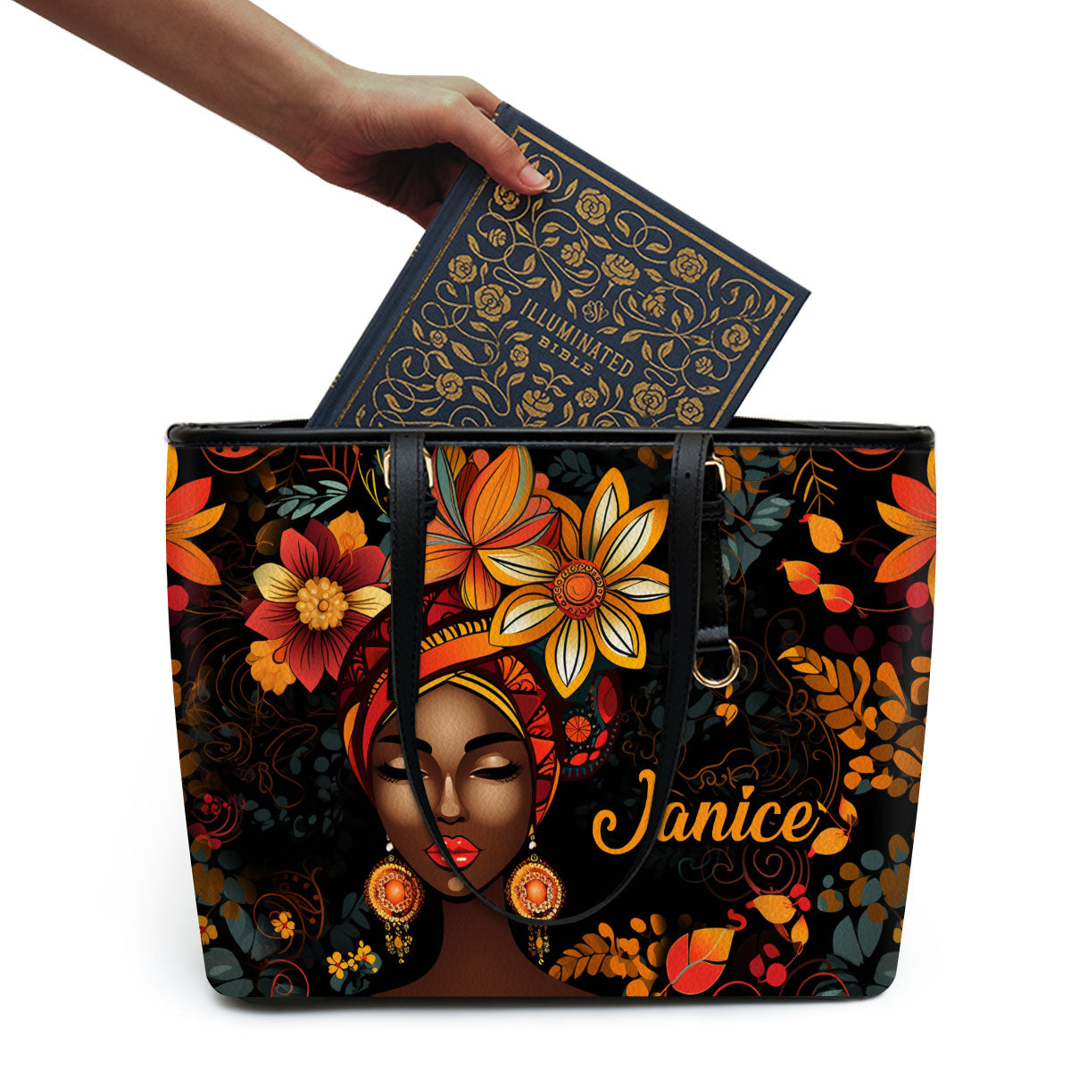 Radiant Roots - Personalized Leather Totebag SB103