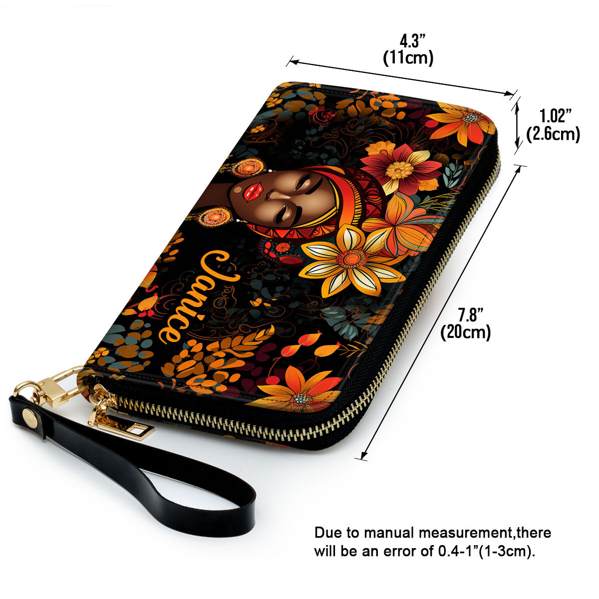 Radiant Roots - Personalized Leather Clutch Purse SB103