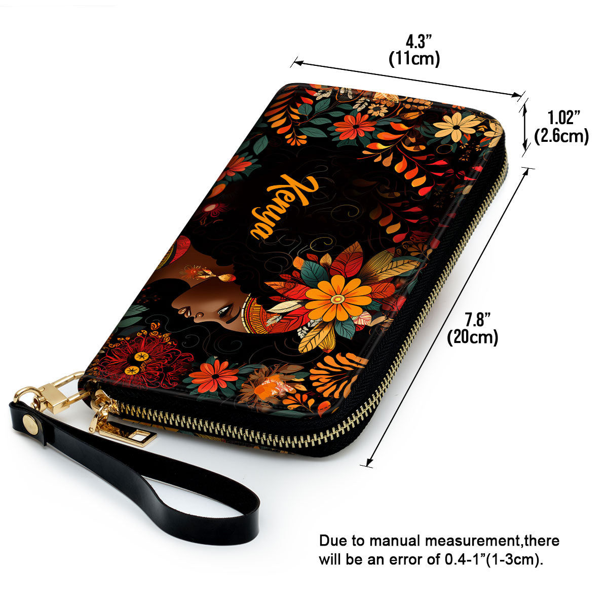 BlackBohemian - Personalized Leather Clutch Purse SB104