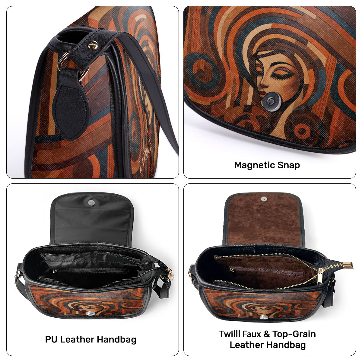 Harmony - Personalized Leather Saddle Cross Body Bag SB110