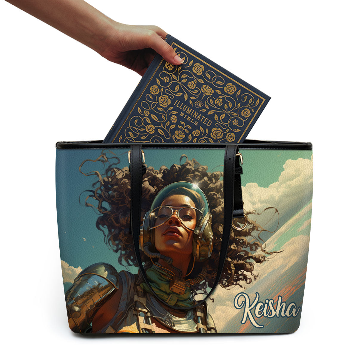 Afrofuturism - Personalized Leather Totebag SB112