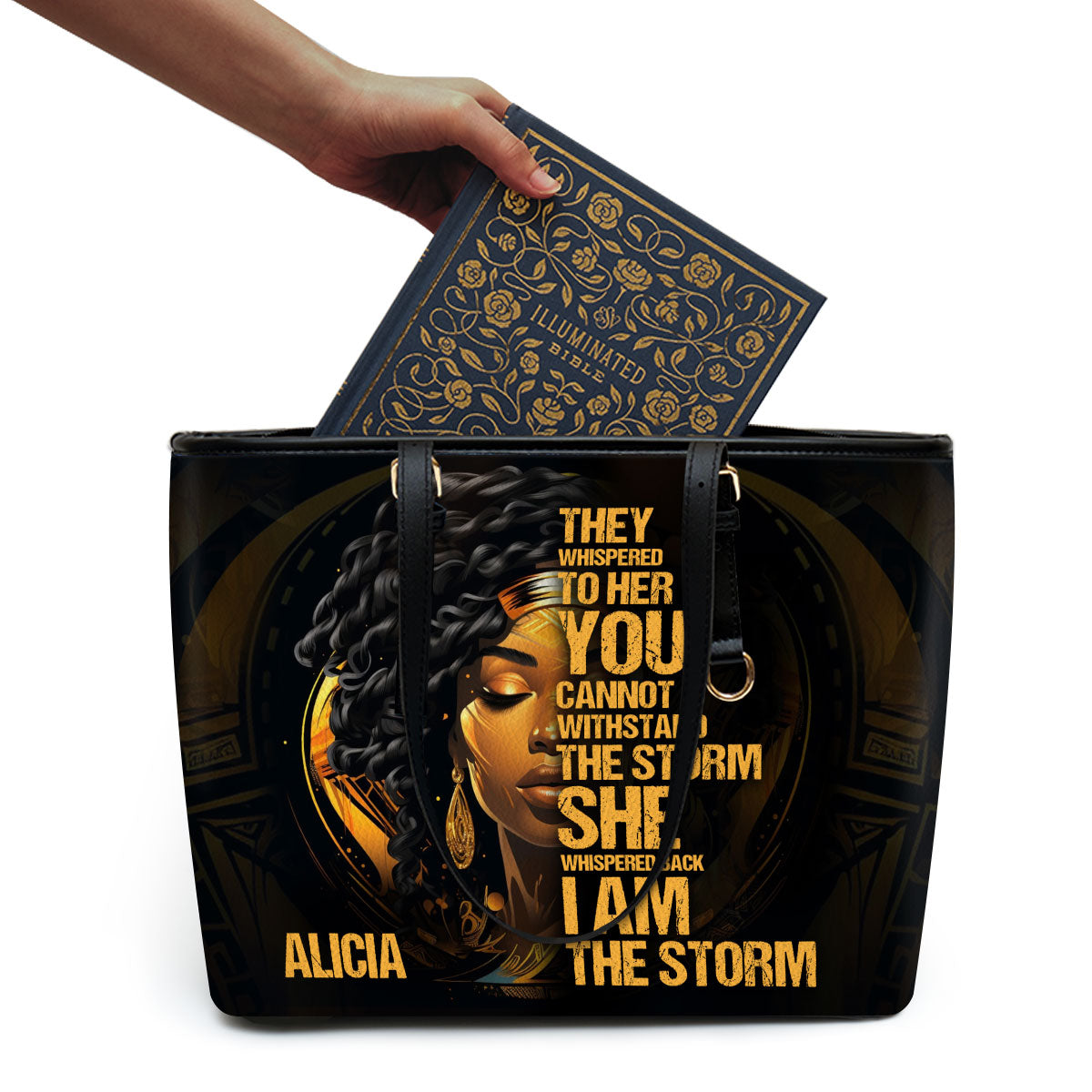 I Am The Storm - Personalized Leather Totebag SB113