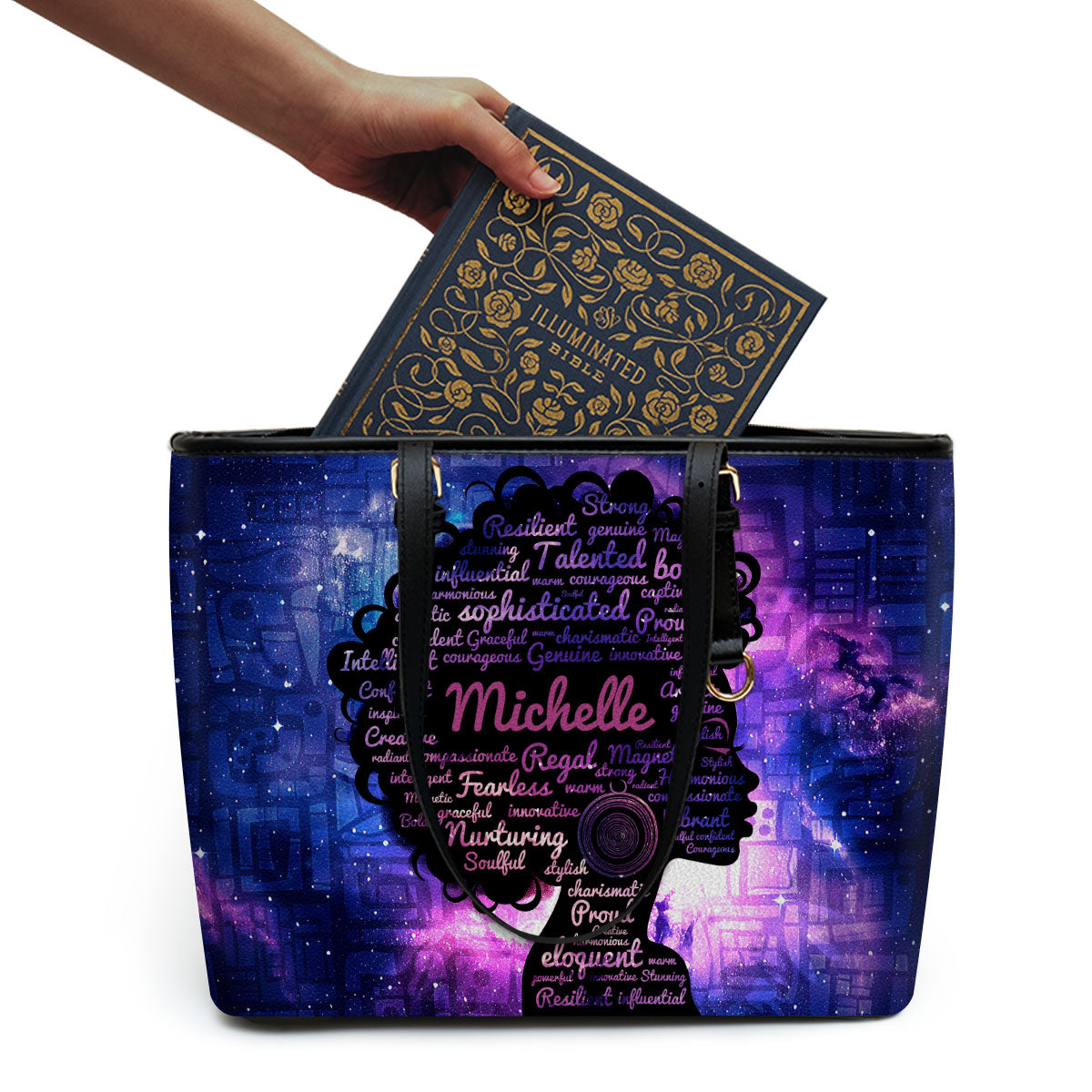 Black Queen - Personalized Leather Totebag SB47
