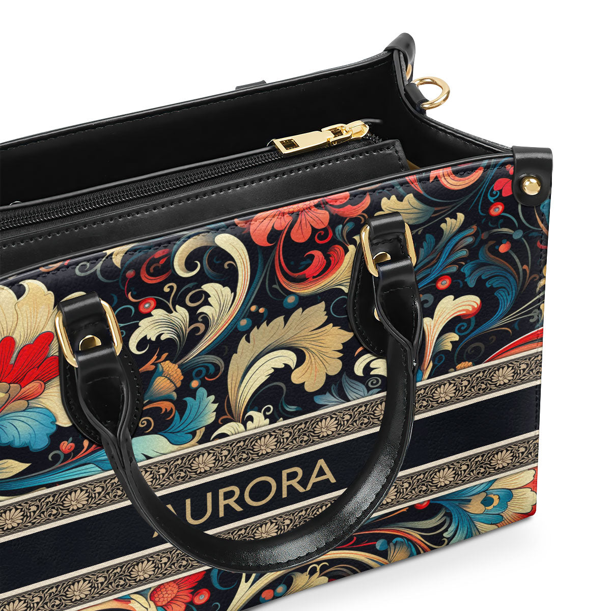 Flower - Bohemian  - Personalized Leather Handbag STB134