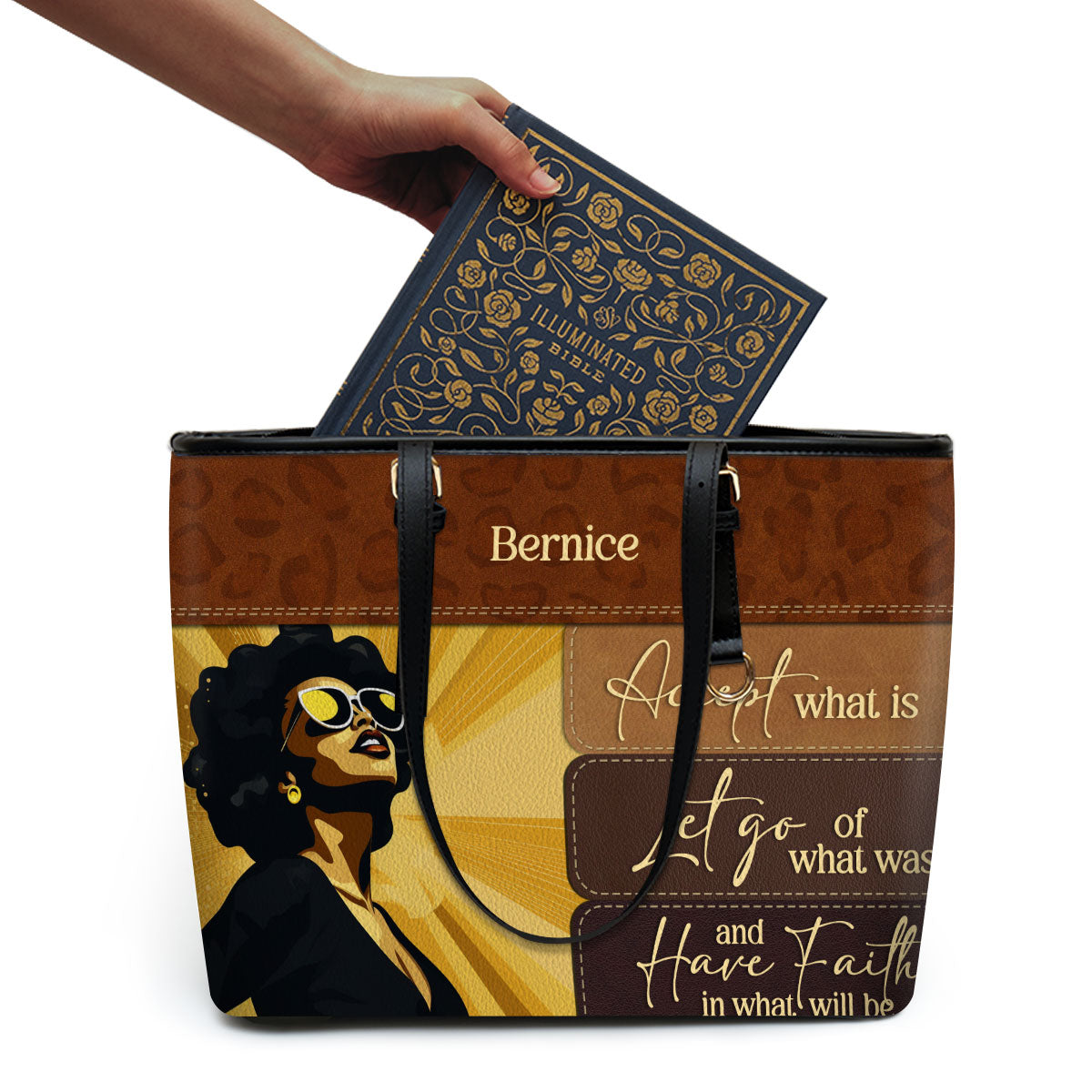 Have Faith In What Will Be - Personalized Leather Totebag STB13