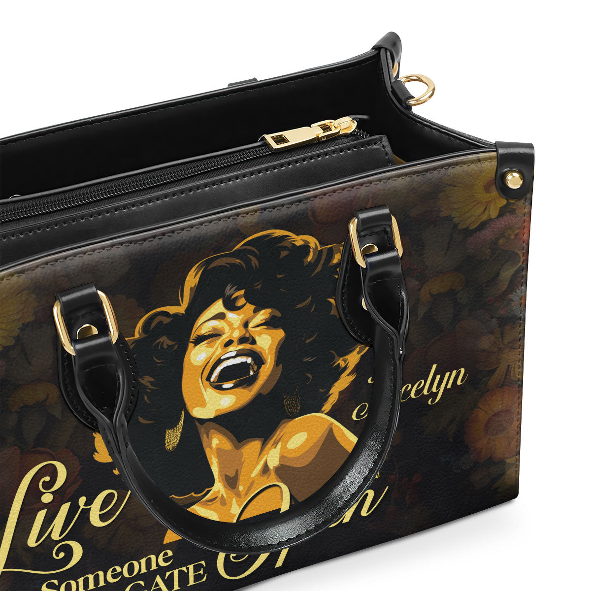 Live Like Someone Left The Gate Open - Personalized Leather Handbag STB14