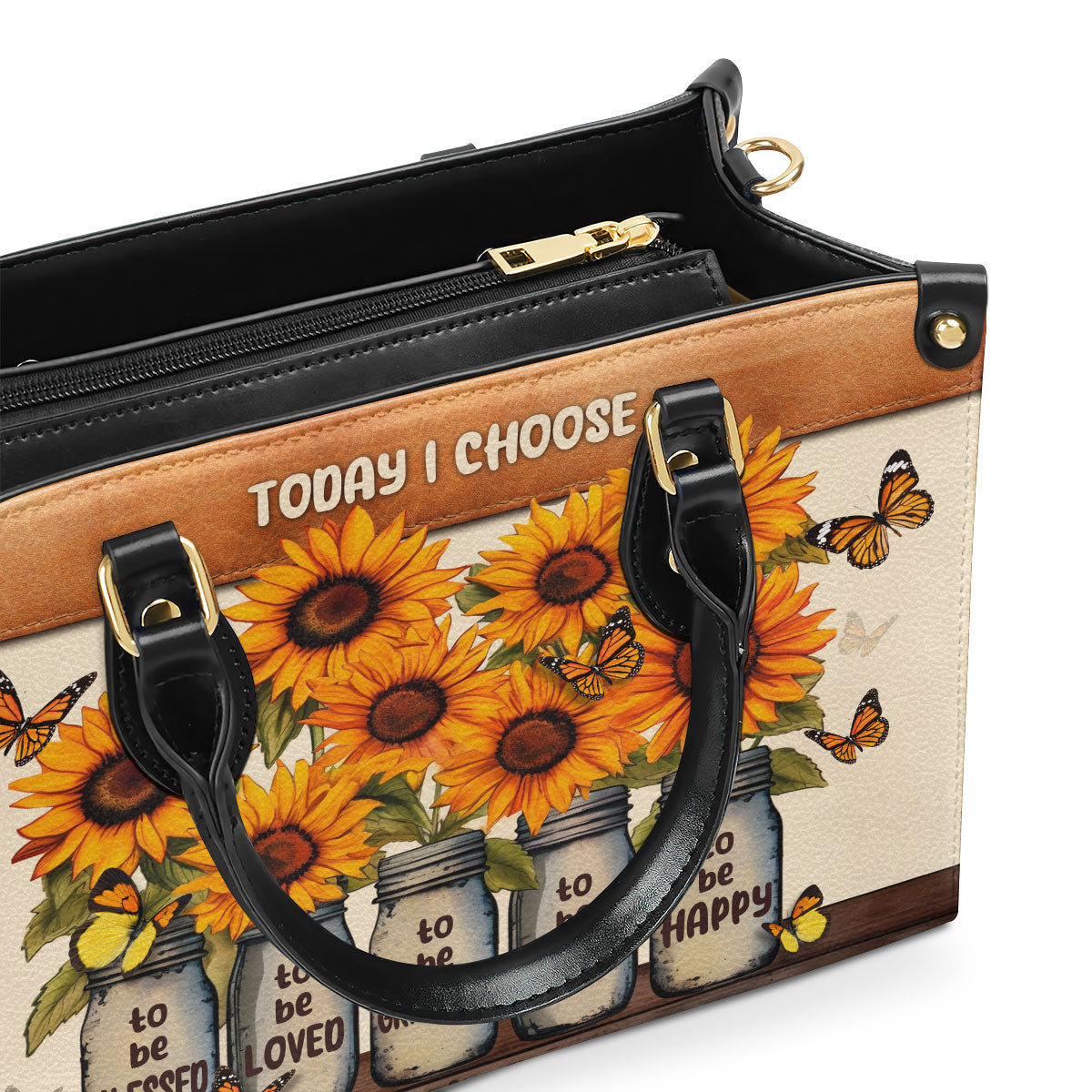 Today I Choose - Personalized Leather Handbag STB23