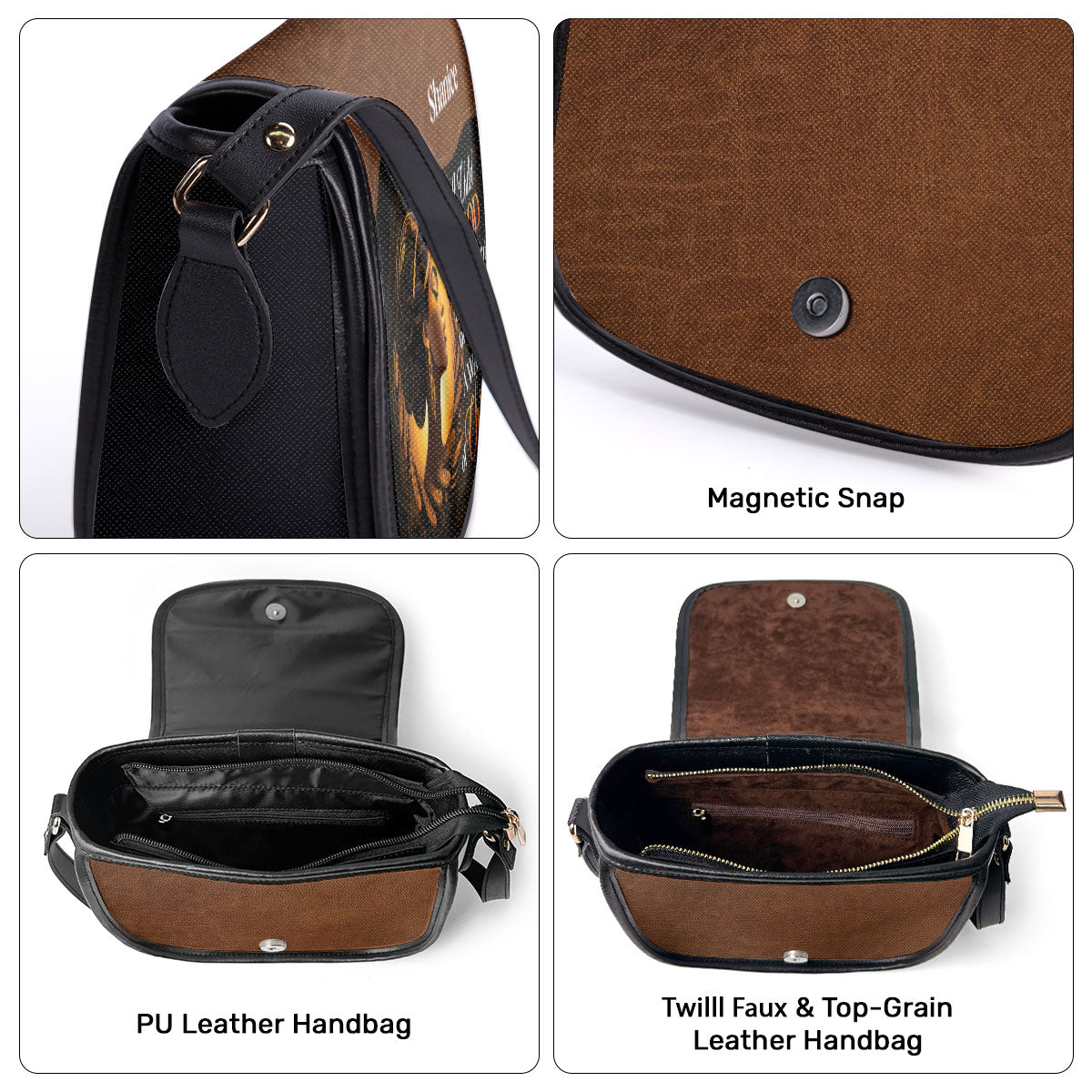 A Child Of God - Personalized Leather Saddle Cross Body Bag STB27