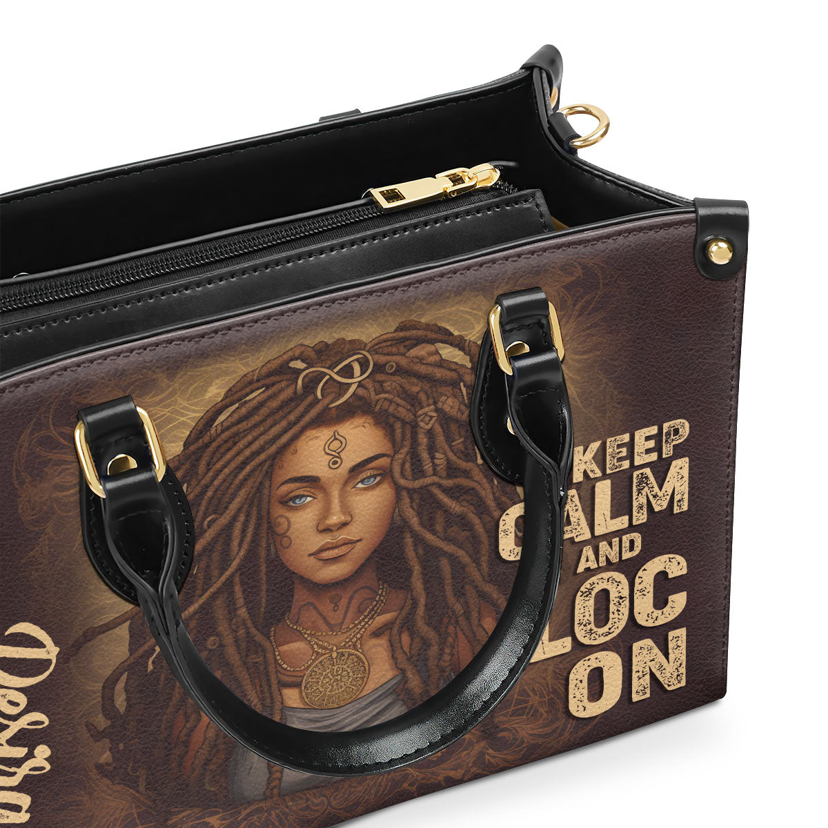 Keep Calm And Loc On - Personalized Leather Handbag STB34