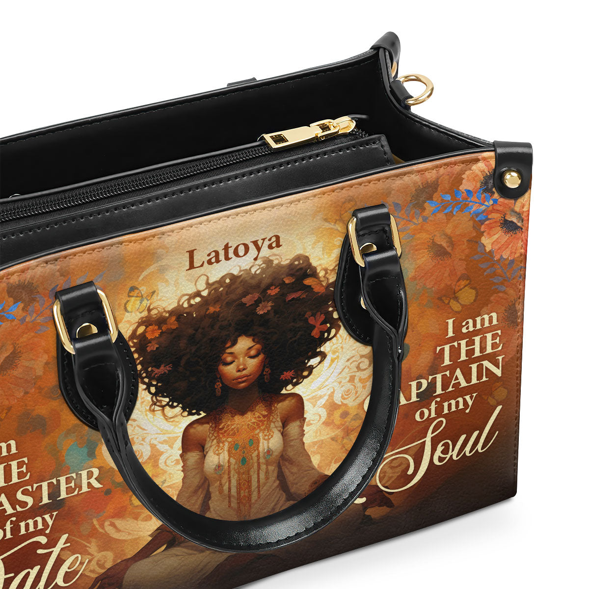 I Am The Master Of My Fate - Personalized Leather Handbag STB56