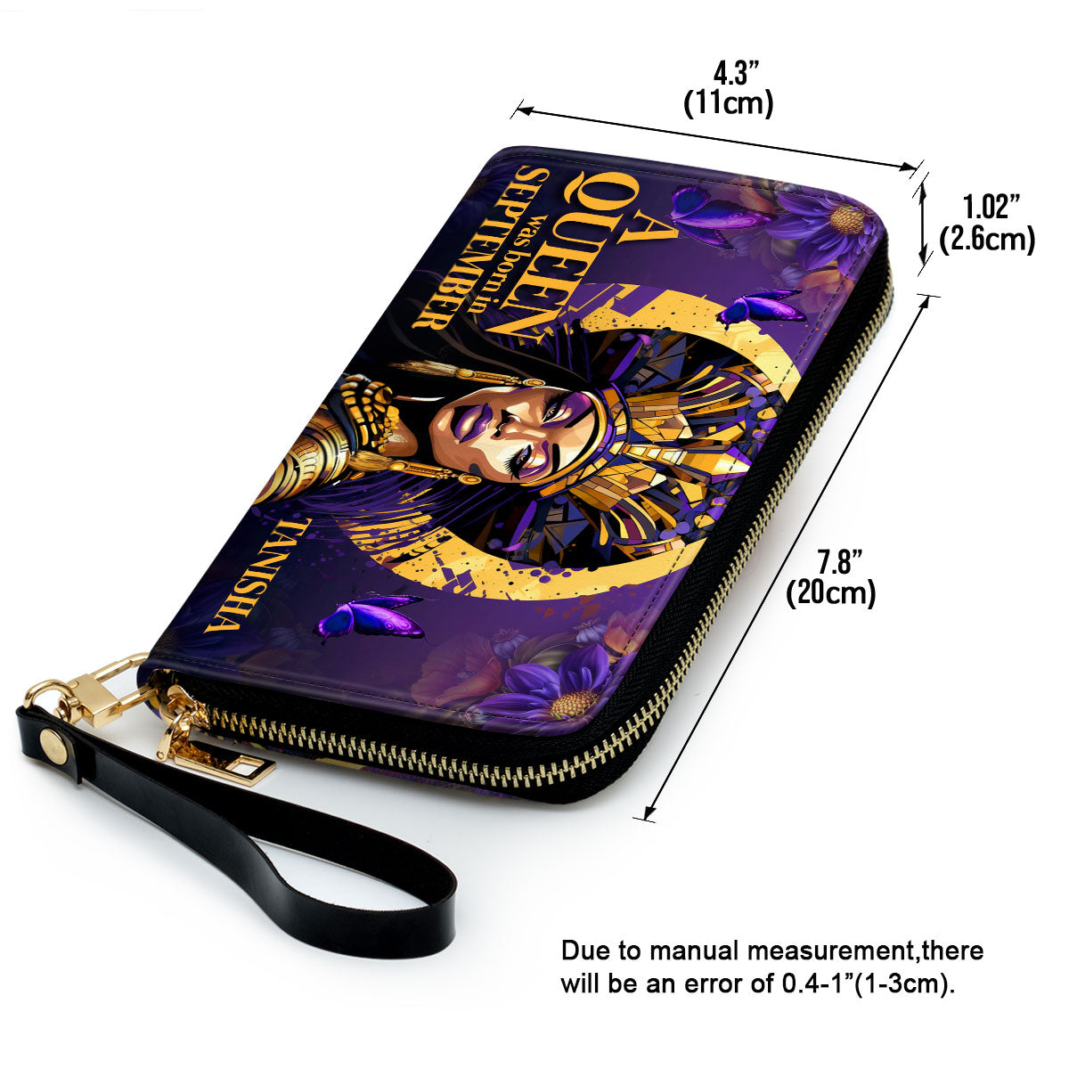 A Beautiful Queen - Personalized Leather Clutch Purse STB58
