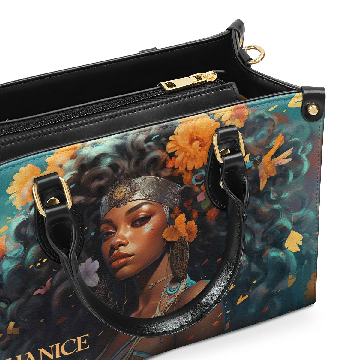 AfroArt07 - Personalized Leather Handbag MB57