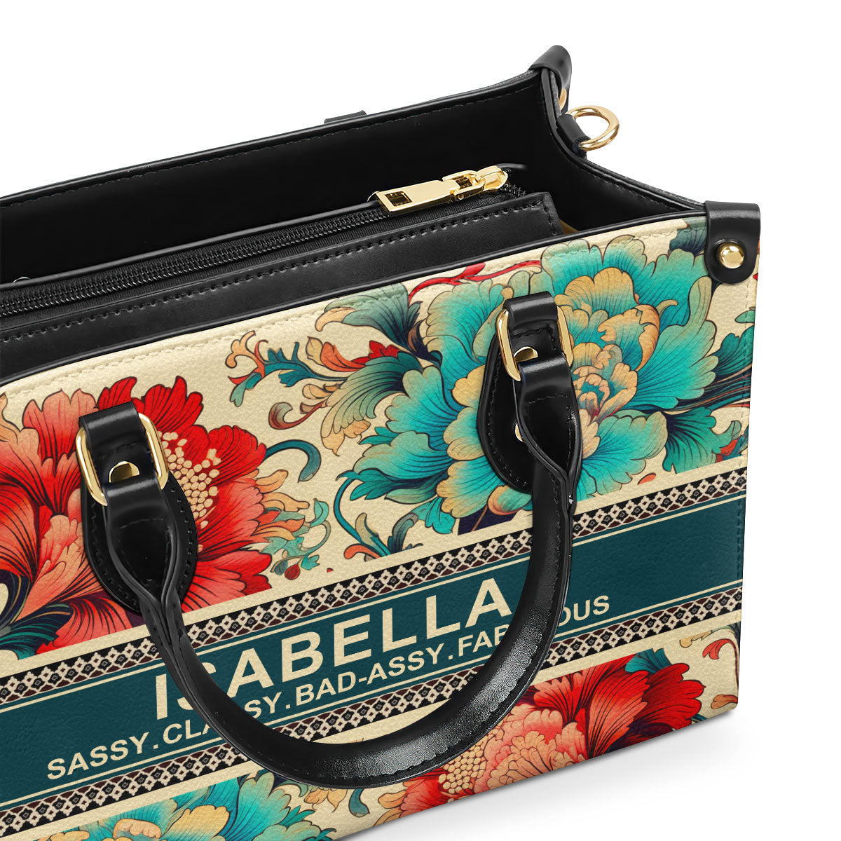 Classy Flower - Personalized Leather Handbag STB124