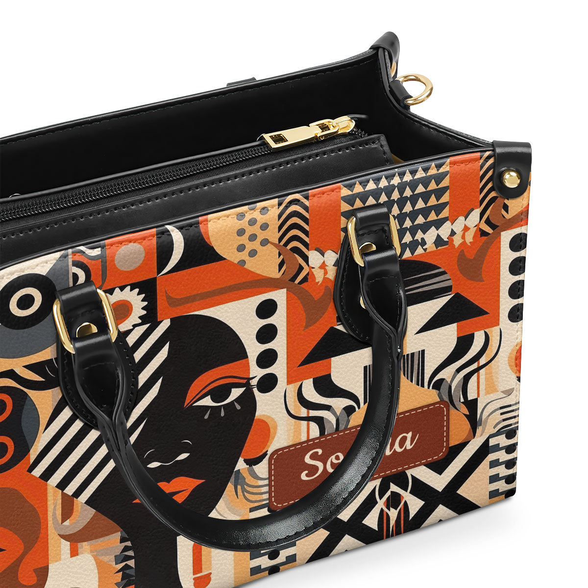 Black Beauty - Personalized Leather Handbag STB51