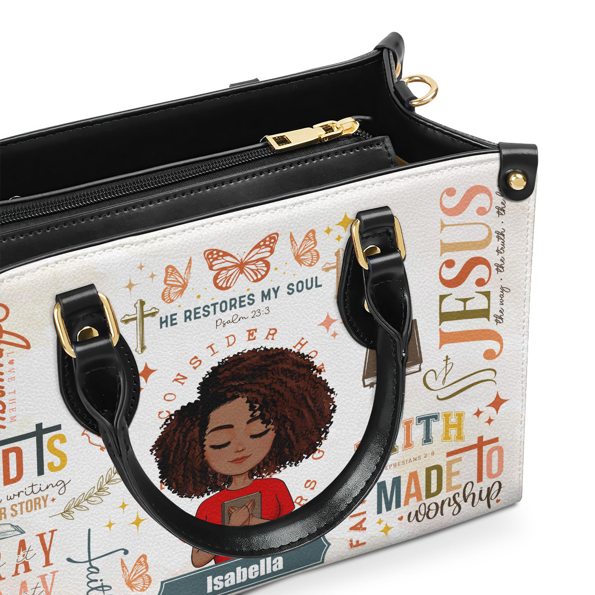 Faith Pray On It - Personalized Leather Handbag SBLHBLTN1357L