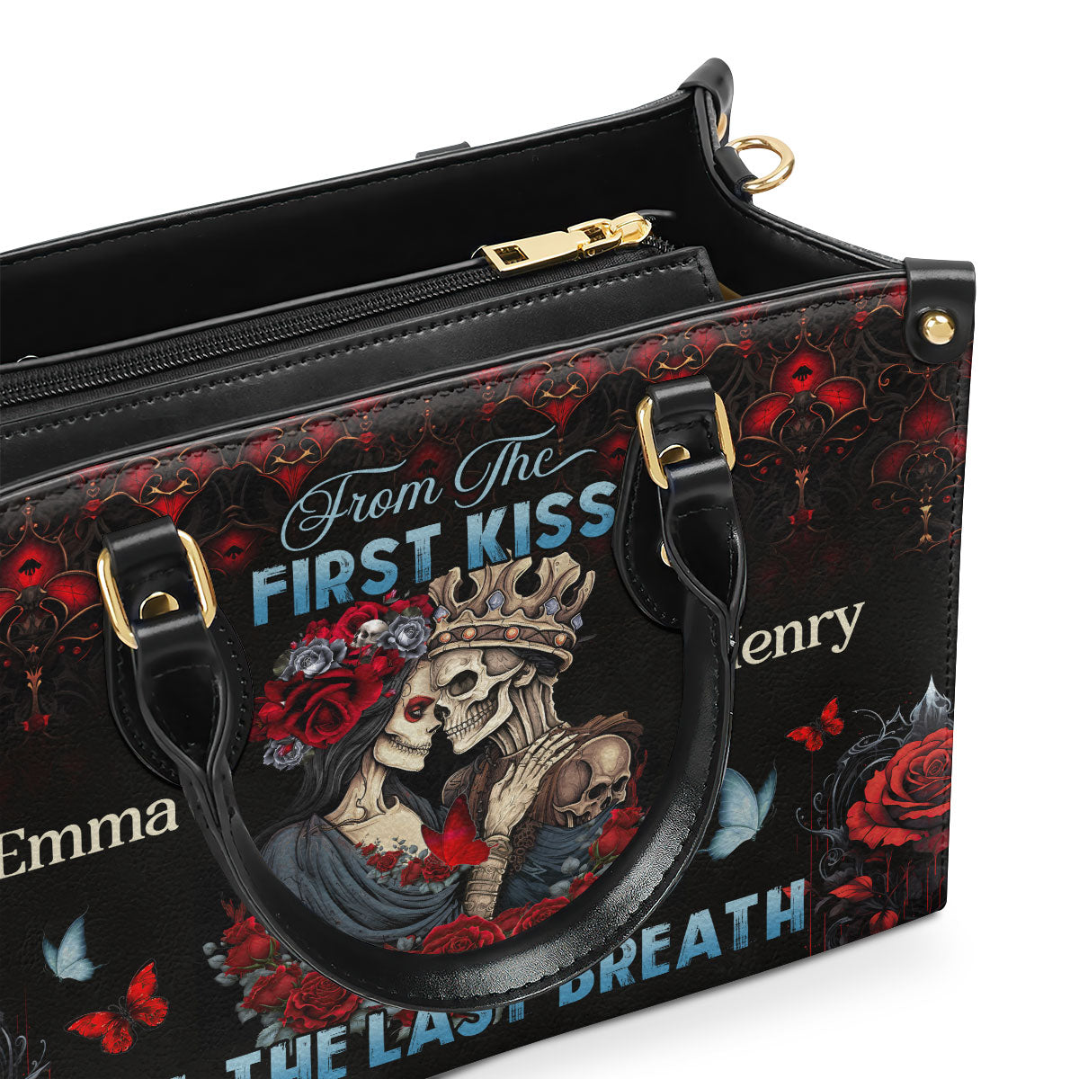 From The First Kiss Till The Last Breath - Personalized Leather Handbag MB70