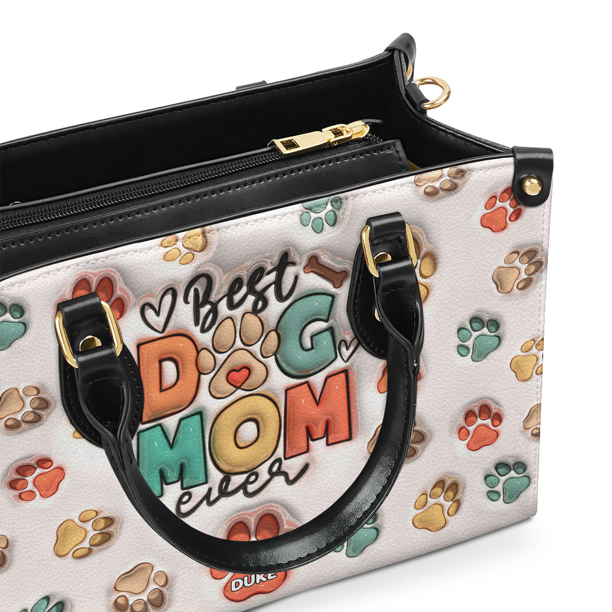 Best Dog Mom Ever - Personalized Leather Handbag STB225
