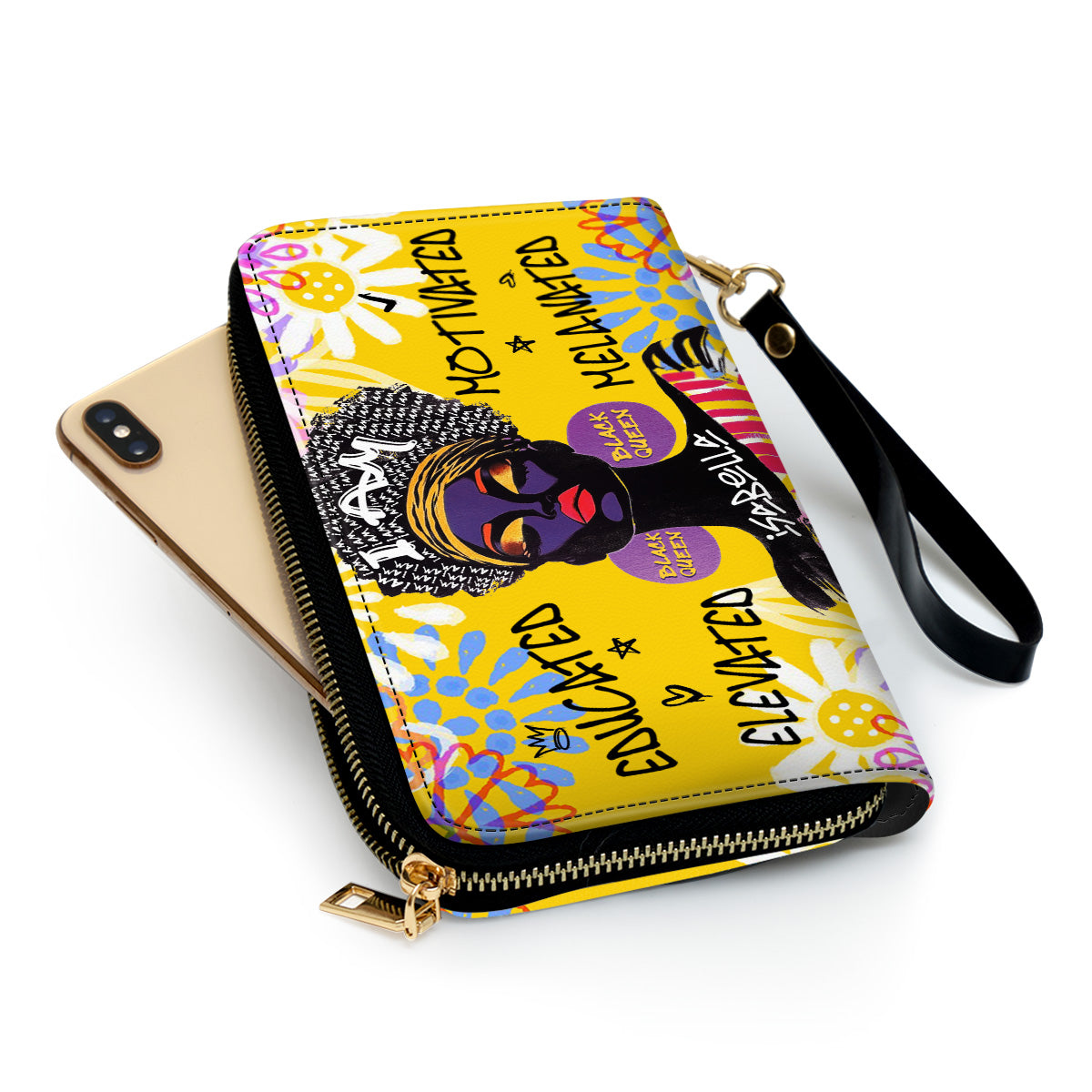 I Am Melanated - Personalized Leather Clutch Purse