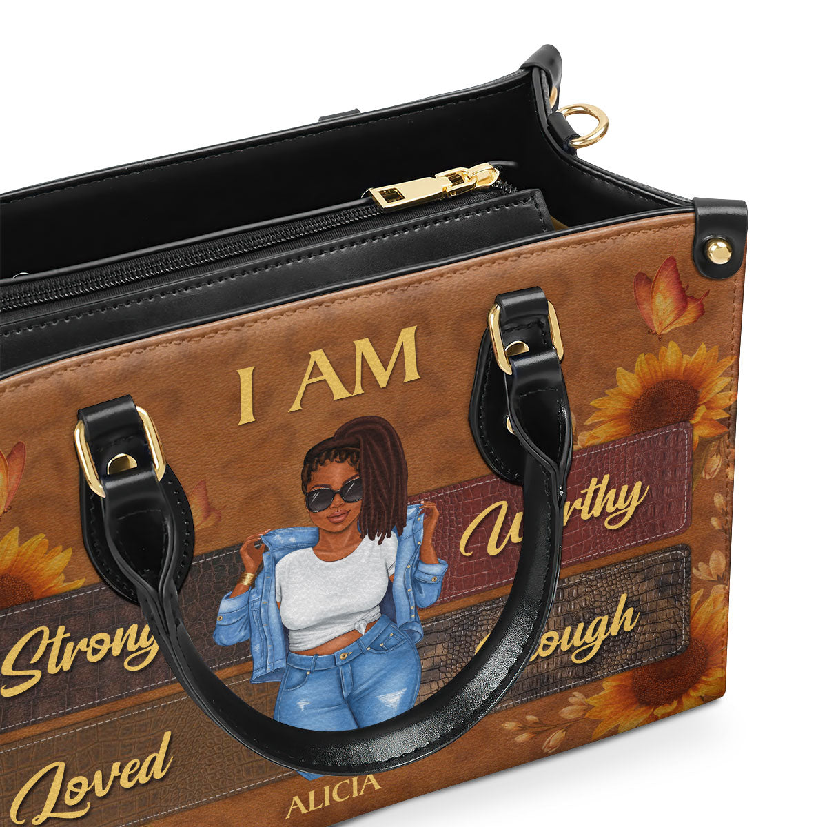 I Am - Personalized Leather Handbag STB03