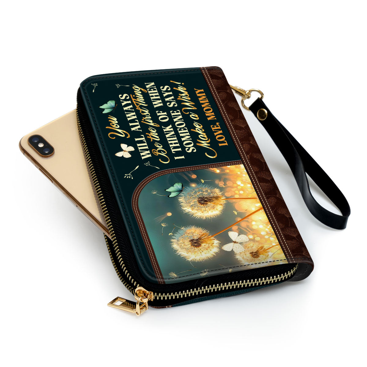 You Will Always Be The First Thing I Think Of - Personalized Leather Clutch Purse SBCPLM2090L