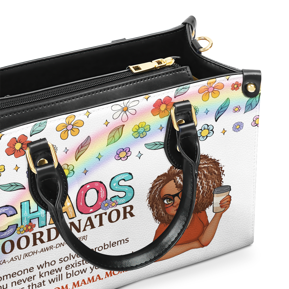 Mom Grandma Chaos Coordinator - Personalized Leather Handbag SBLHBLM2240D