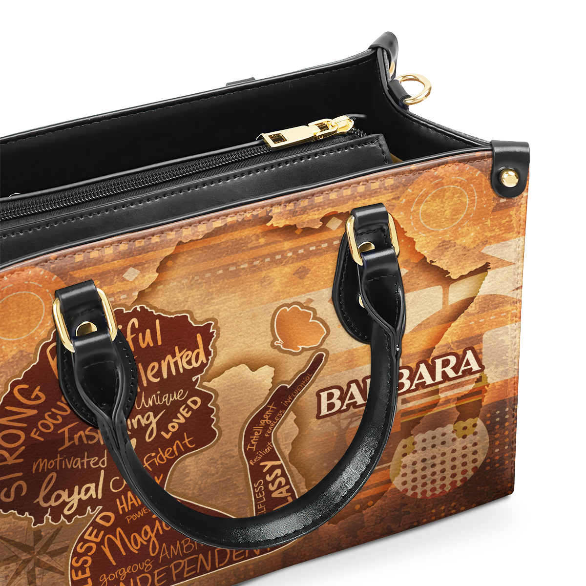 Strong Beautiful Proud Girl - Personalized Leather Handbag SBLHBLM2475D