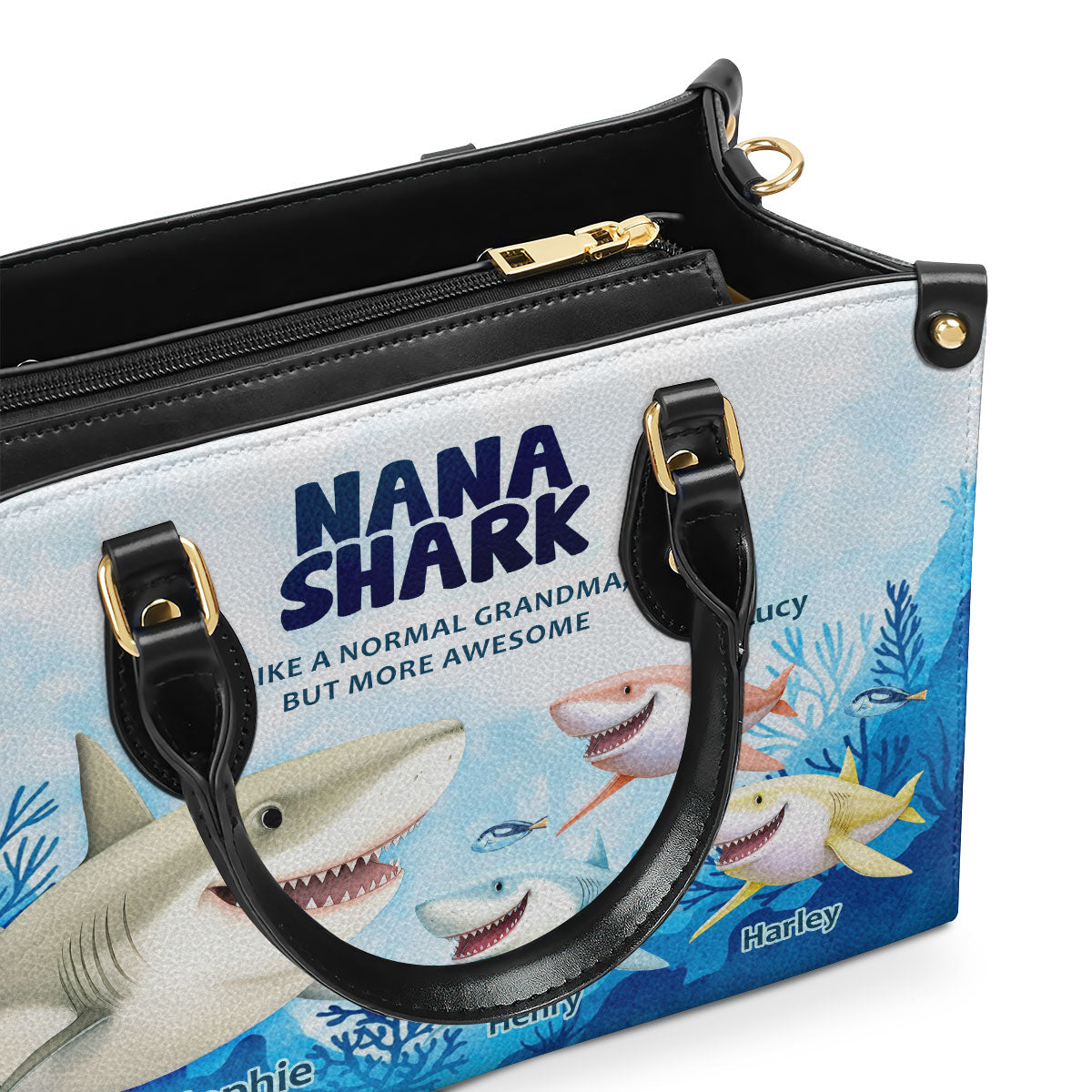 Nana Shark - Personalized Leather Handbag SB248
