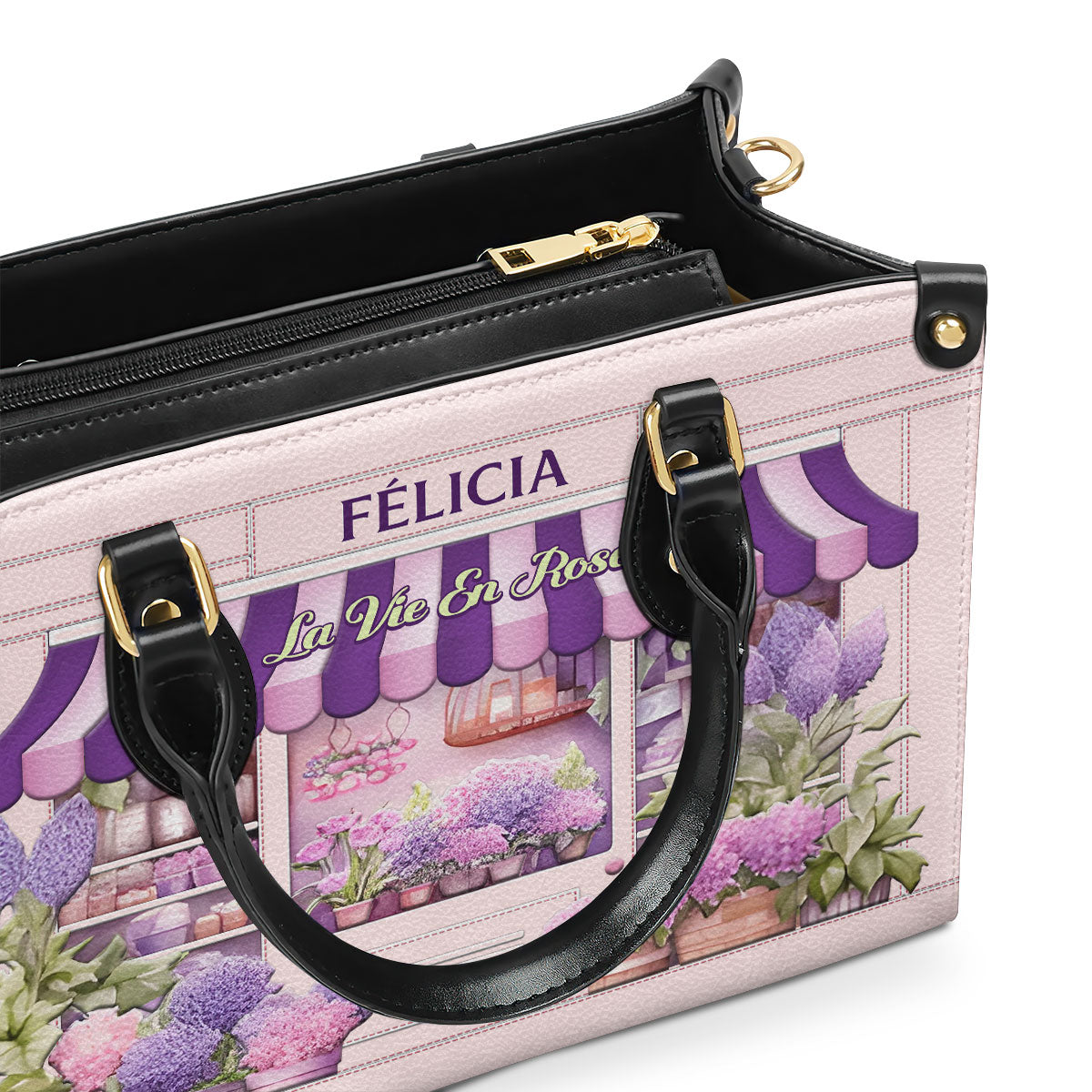 La Vie En Rose - Personalized Leather Hand Bag SBLHBT71