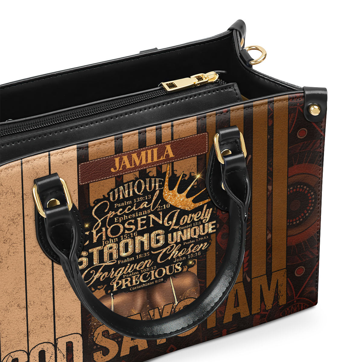 God Says I Am - Personalized Leather Handbag SBLHBLM1204D