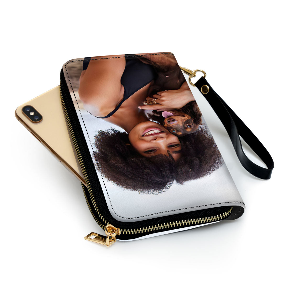 Dog Mom Cat Mom Pet Mom - Personalized Leather Clutch Purse SBCPLM2118TA