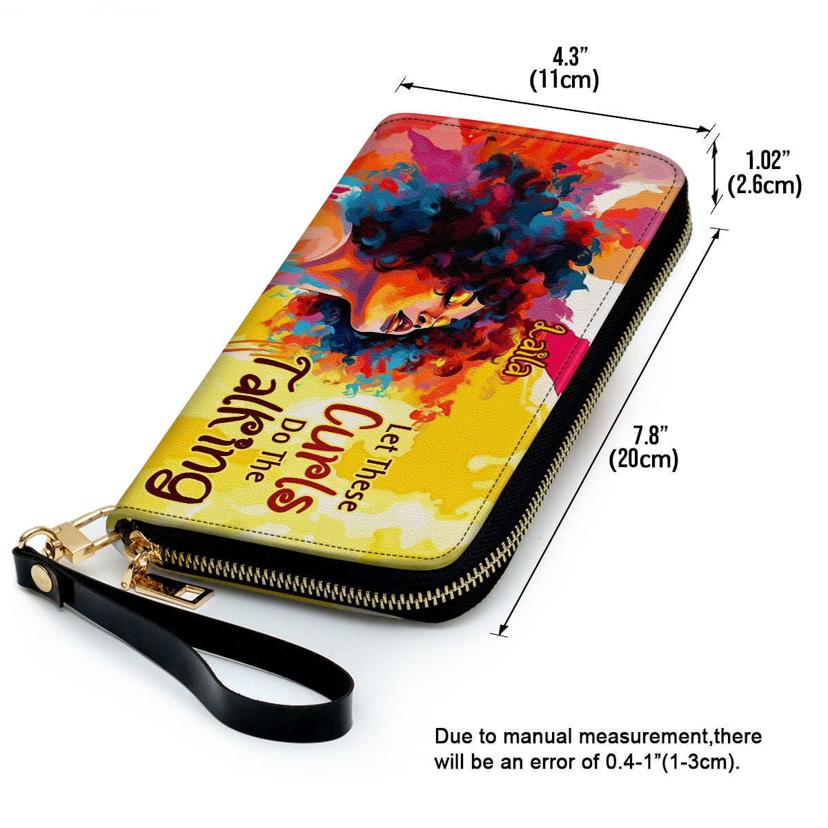 Let These Curls Do The Talking - Personalized Leather Clutch Purse SB18