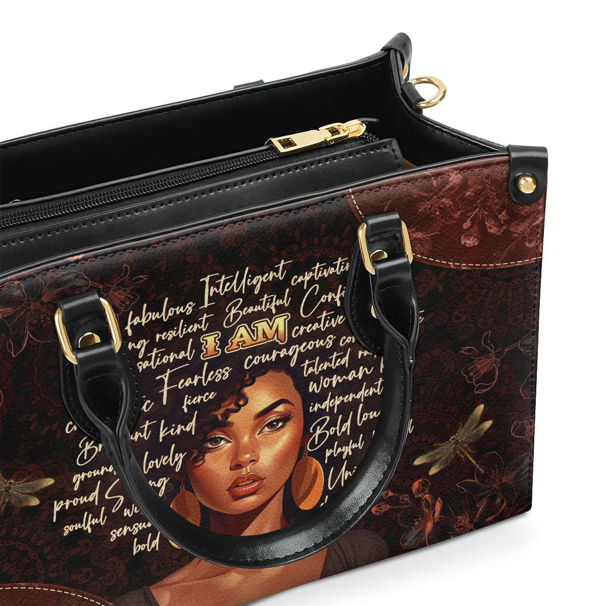 I Am - Personalized Leather Handbag SBHN16