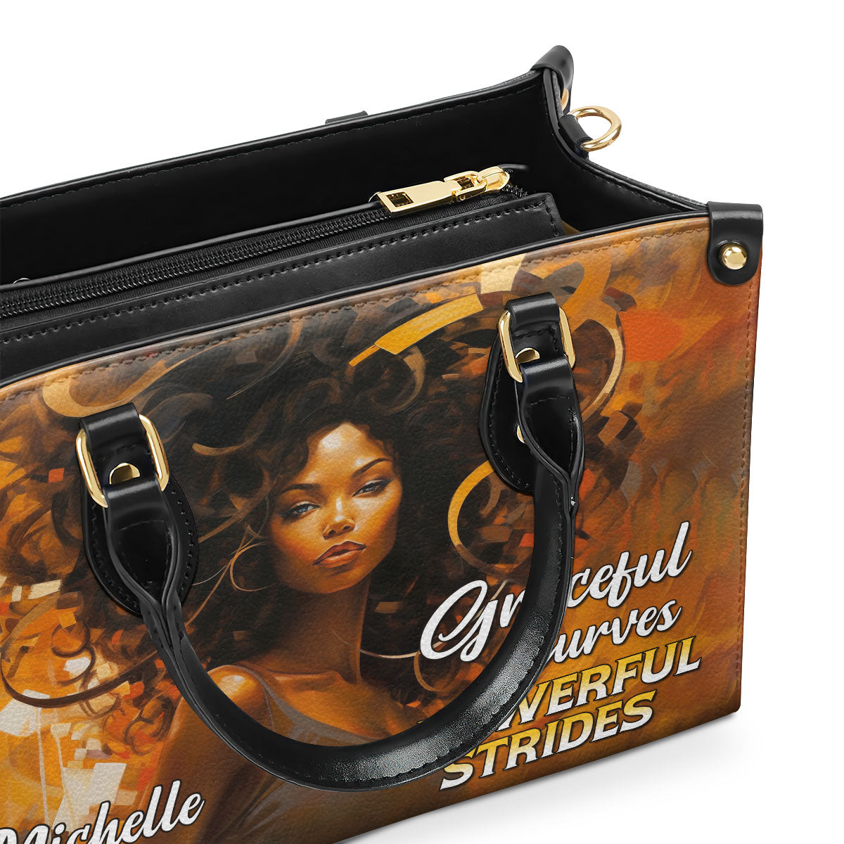 Graceful Curves Powerful Strides - Personalized Leather Handbag SB305