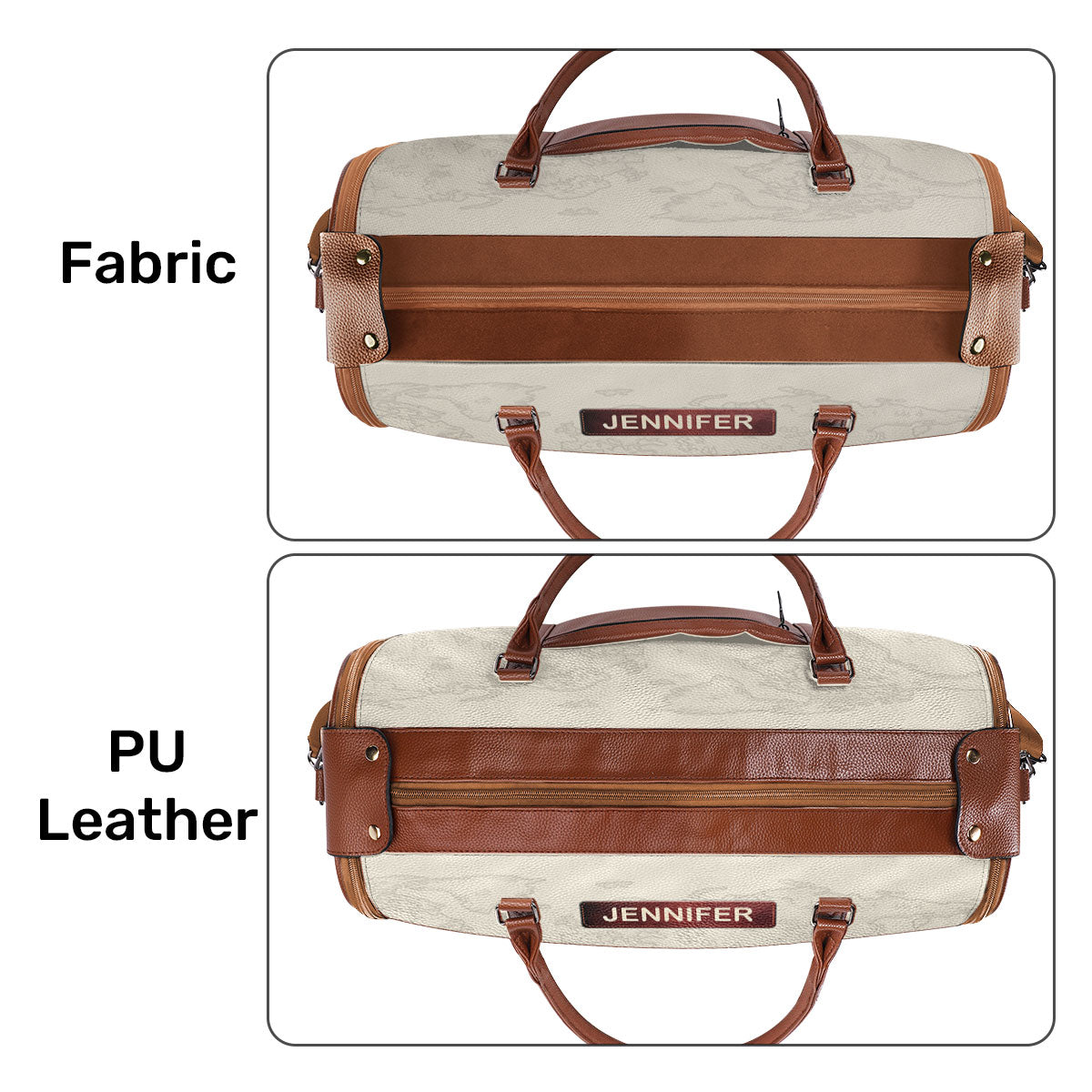 Collect Moments Not Things - Personalized Leather Duffle Bag SBDBT75