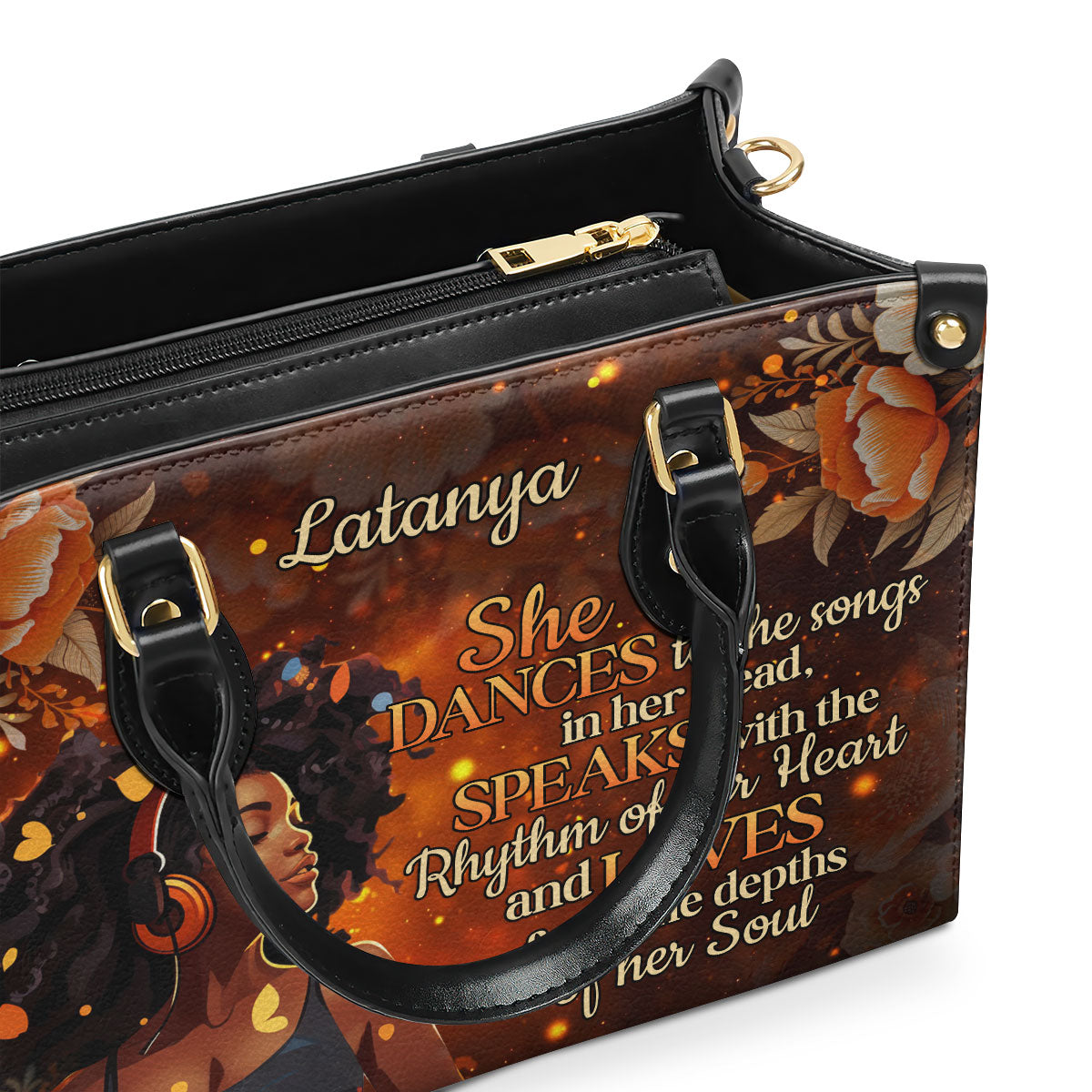 Dance Speak Love - Personalized Leather Hand Bag STB93